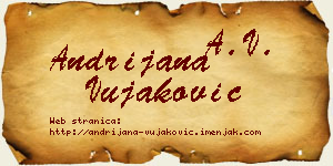 Andrijana Vujaković vizit kartica